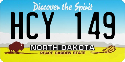 ND license plate HCY149