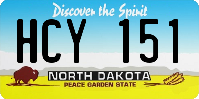 ND license plate HCY151