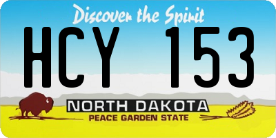 ND license plate HCY153