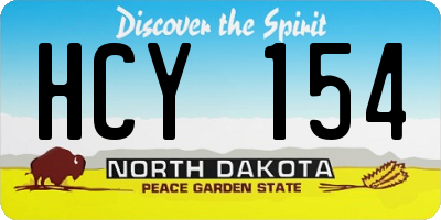 ND license plate HCY154