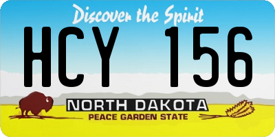 ND license plate HCY156