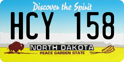 ND license plate HCY158