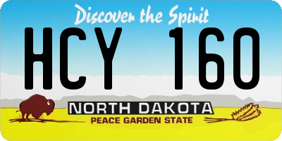 ND license plate HCY160