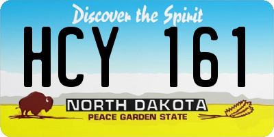 ND license plate HCY161