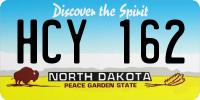 ND license plate HCY162