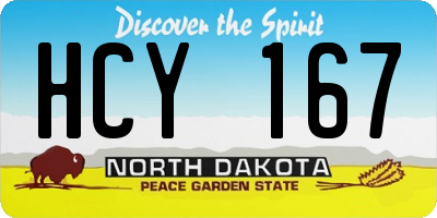 ND license plate HCY167