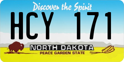 ND license plate HCY171