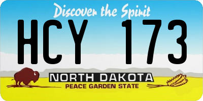ND license plate HCY173