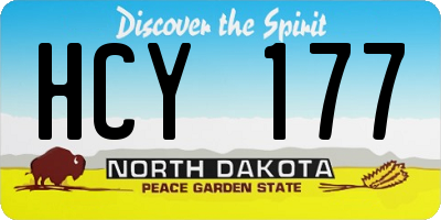 ND license plate HCY177