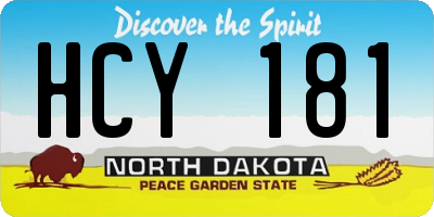 ND license plate HCY181