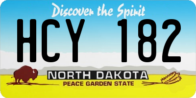 ND license plate HCY182