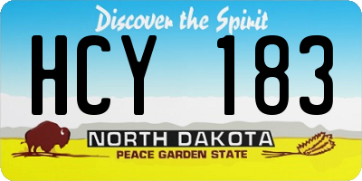 ND license plate HCY183