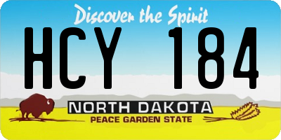 ND license plate HCY184