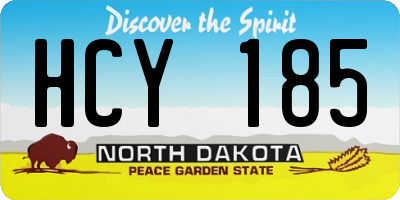 ND license plate HCY185