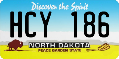 ND license plate HCY186