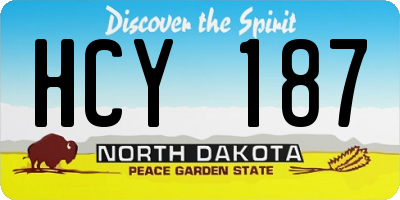 ND license plate HCY187