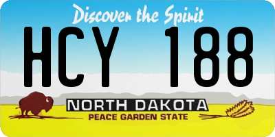 ND license plate HCY188