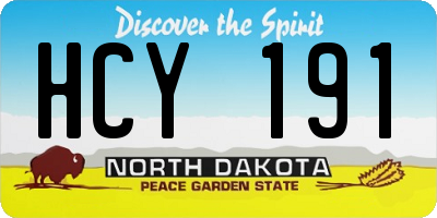 ND license plate HCY191
