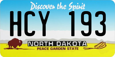 ND license plate HCY193