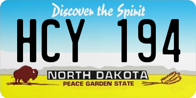 ND license plate HCY194