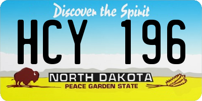 ND license plate HCY196