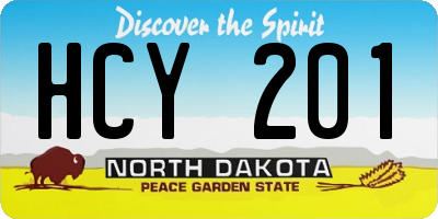 ND license plate HCY201