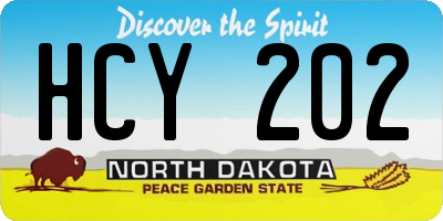 ND license plate HCY202