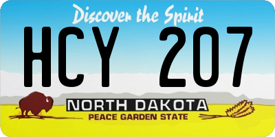 ND license plate HCY207