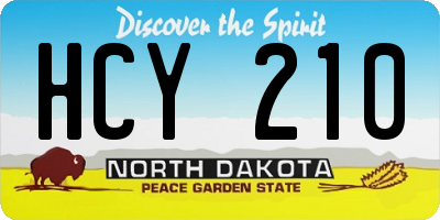 ND license plate HCY210