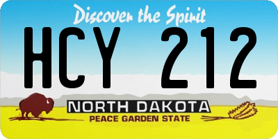 ND license plate HCY212
