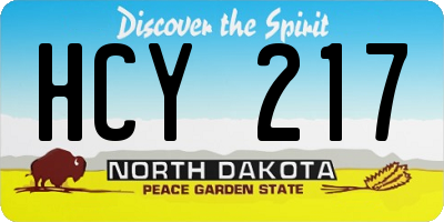 ND license plate HCY217