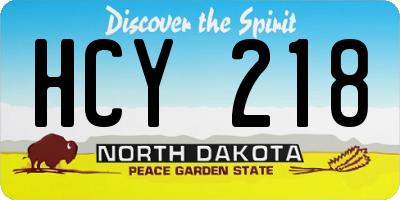 ND license plate HCY218