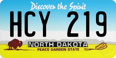 ND license plate HCY219
