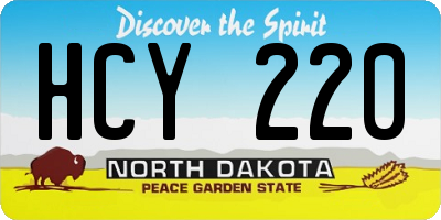 ND license plate HCY220