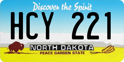 ND license plate HCY221