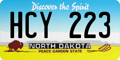 ND license plate HCY223