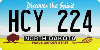 ND license plate HCY224