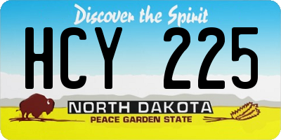 ND license plate HCY225