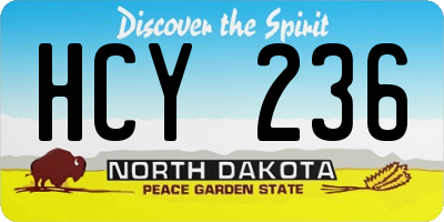 ND license plate HCY236