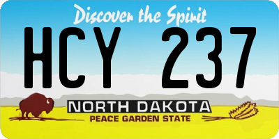 ND license plate HCY237