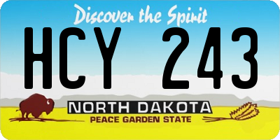 ND license plate HCY243