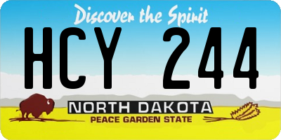 ND license plate HCY244