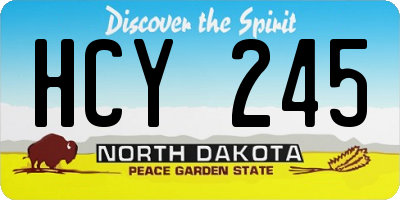 ND license plate HCY245