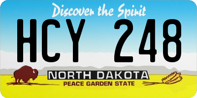 ND license plate HCY248