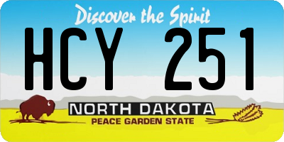 ND license plate HCY251