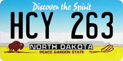 ND license plate HCY263