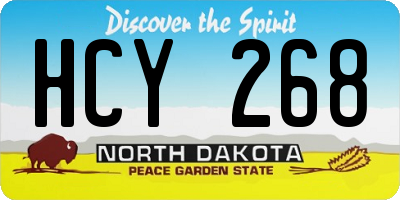 ND license plate HCY268