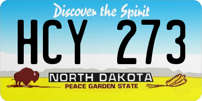 ND license plate HCY273