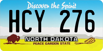 ND license plate HCY276