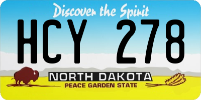 ND license plate HCY278